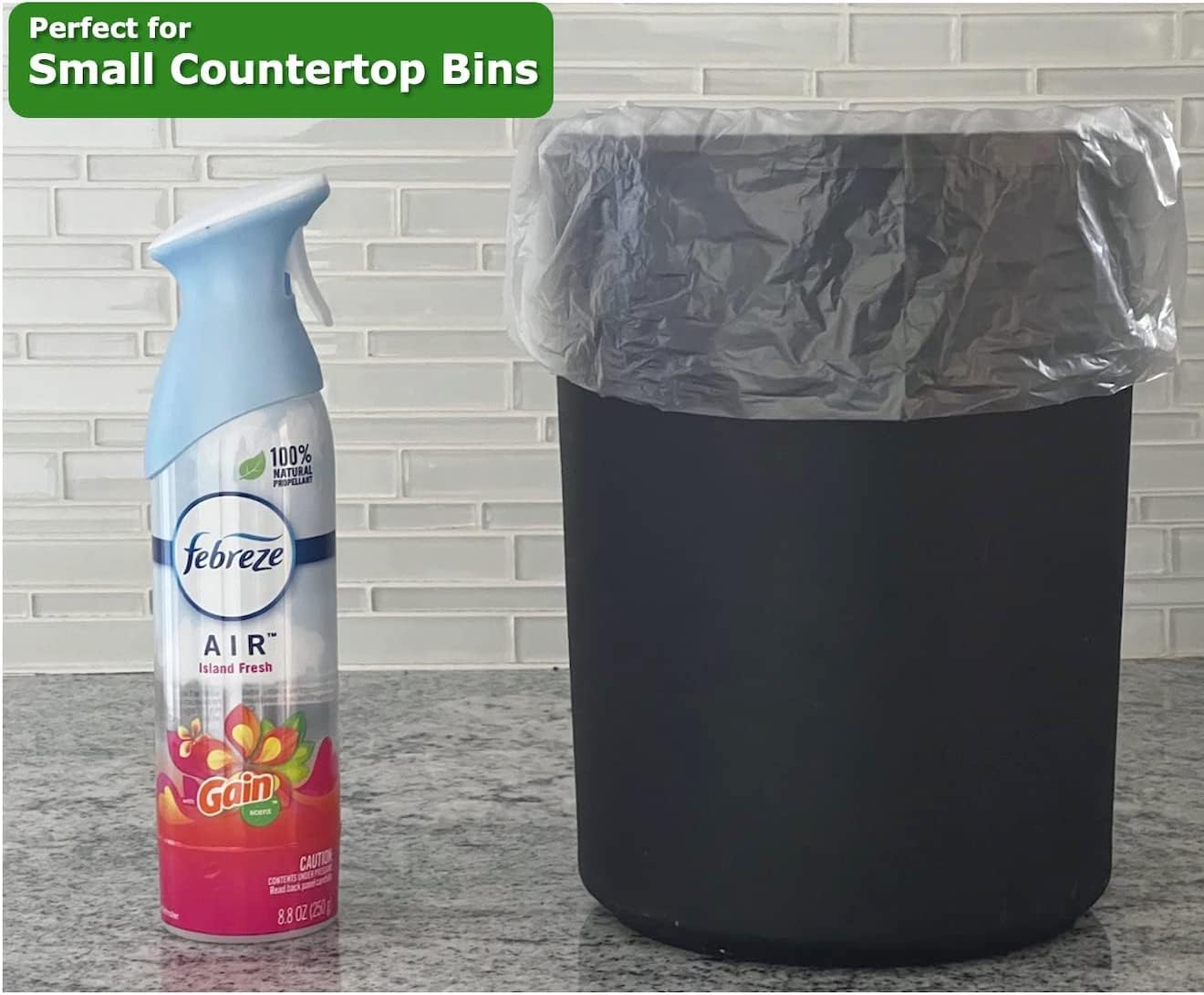 2.6 Gallon Clear Bathroom Trash Bags (240 Bags) Small Garbage Bags 10 Liter Can Liners