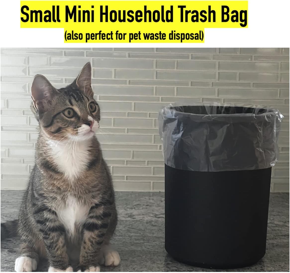 1.2 Gallon (5 Liter) Small Clear Trash Bags Bathroom Garbage Bags 1 Gallon (440 Bags)