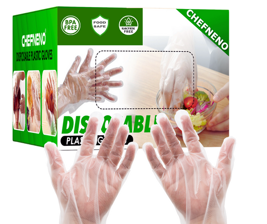 Disposable Sterile Poly Plastic Gloves for Cooking, Food Prep and Food Service | Latex & Powder Free - One Size Fits Most (2400 Gloves)